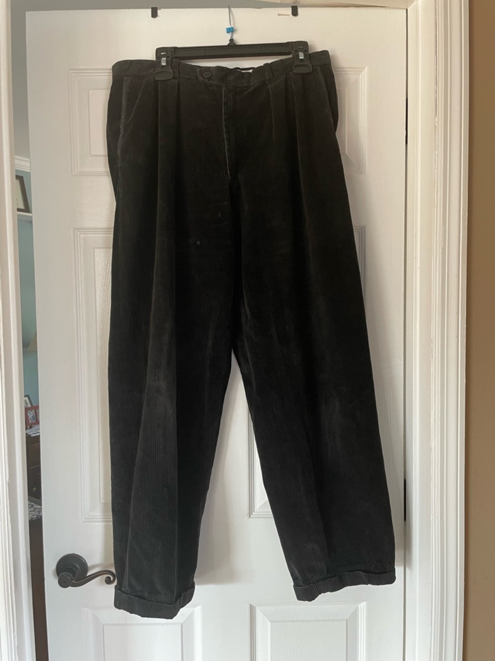 Vintage Men’s Hermes Paris Black Corduroy Pants-W 36 L 41”